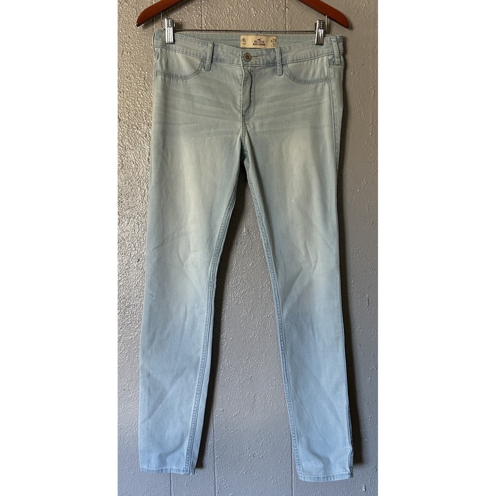 Women's Hollister Jean Leggings Light Blue Size 9L Everyday Pants Casual Y2K